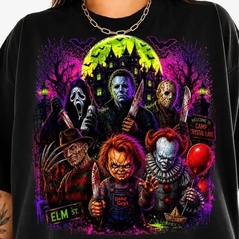 Neon Horror Character Shirt