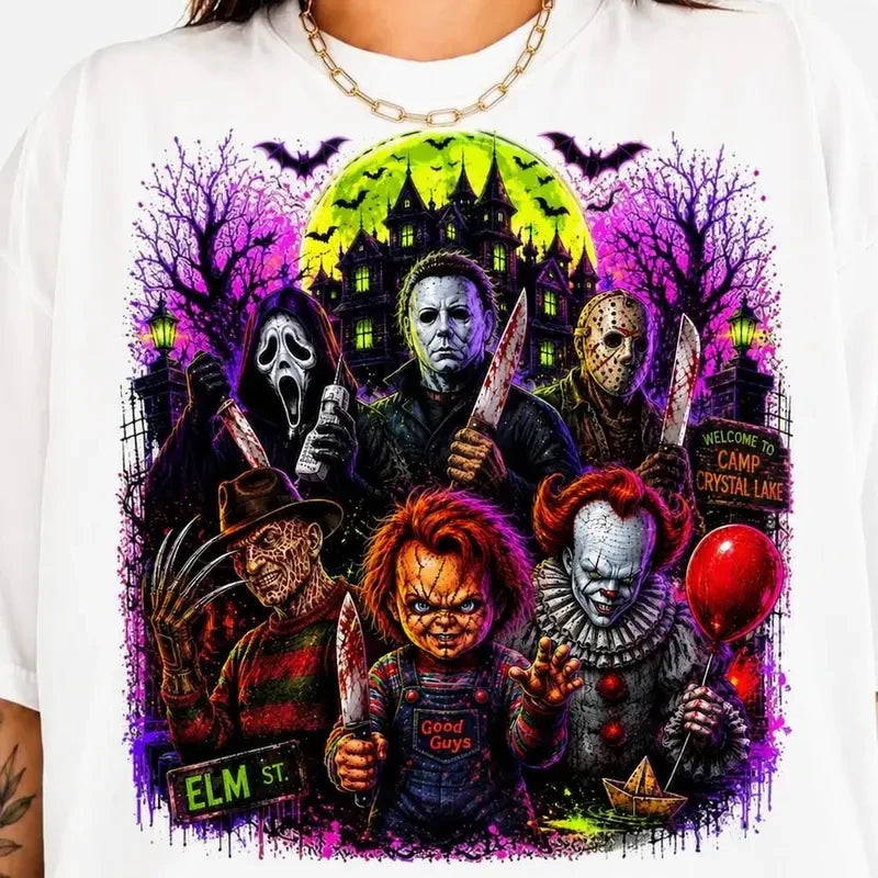Neon Horror Character Shirt