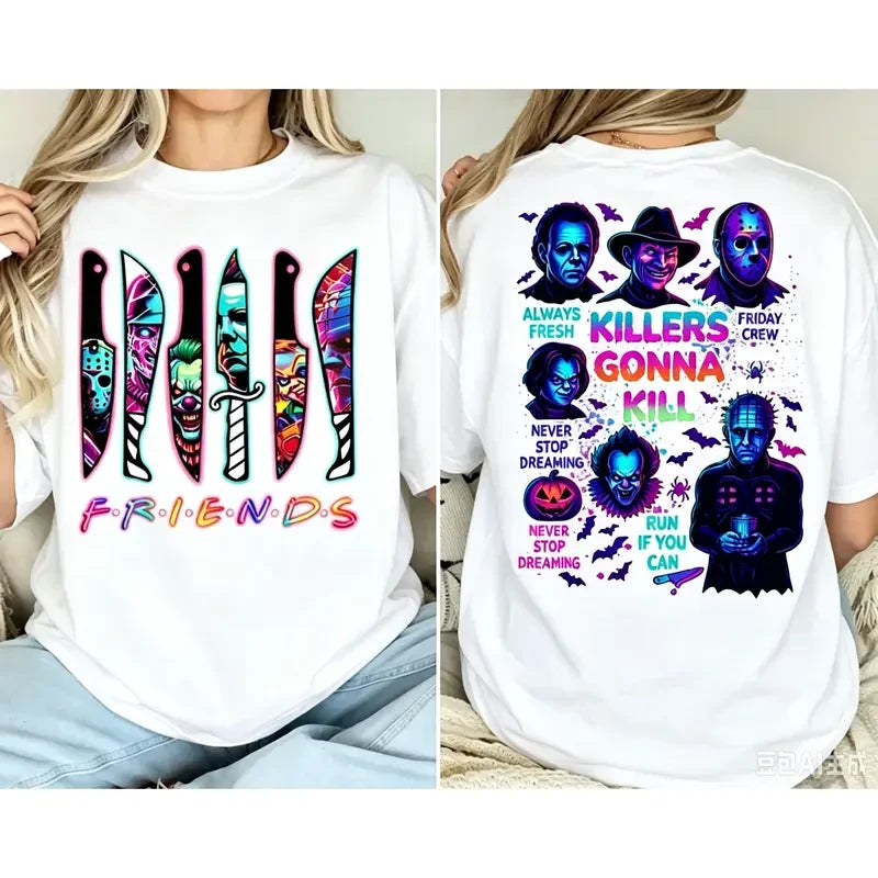 Spooky Neon Horror T-Shirt